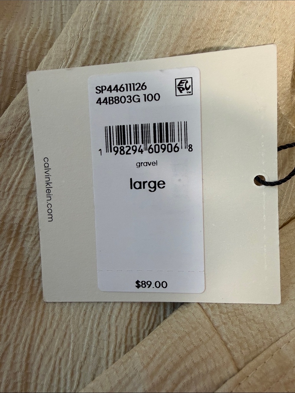 Calvin Klein Light Cream Textured Tank Top - Picture 5 of 5